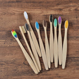 Bamboo toothbrush rainbow colorful