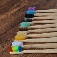 Bamboo toothbrush rainbow colorful