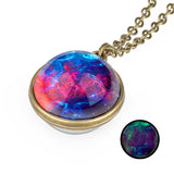 Galaxy Double Sided Pendant Necklace Glass