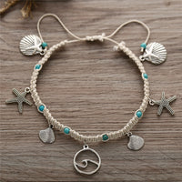 Bohemian Starfish Stone Anklets Set