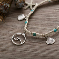 Bohemian Starfish Stone Anklets Set