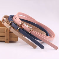 Faux Leather Belts Candy Color Thin Skinny