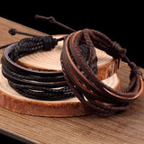 Leather Braided Rope Wristband men bracelets