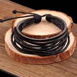 Leather Braided Rope Wristband men bracelets