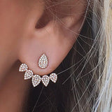 Drop Earrings Crystal Flower