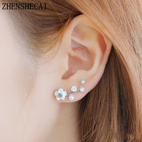 Drop Earrings Crystal Flower