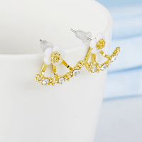 Drop Earrings Crystal Flower