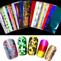 24 Sheets Nail Art Foils Laser Shinning Mixed