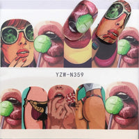 Nail Stickers Water Decals Kiss Manicure  Art Decoration