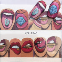 Nail Stickers Water Decals Kiss Manicure  Art Decoration