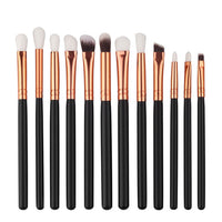 12Pcs Professional Eyes Makeup Brushes Set Wood