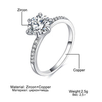 Engagement Ring  Design AAA White Cubic Zircon