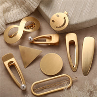 Metal Snap  Hairclips Hair Smiley Face