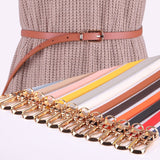 Faux Leather Belts Candy Color Thin Skinny