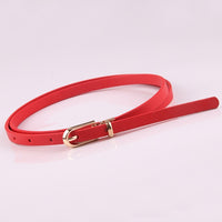 Faux Leather Belts Candy Color Thin Skinny