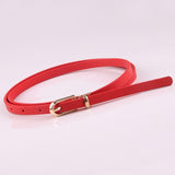 Faux Leather Belts Candy Color Thin Skinny