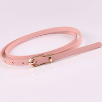 Faux Leather Belts Candy Color Thin Skinny