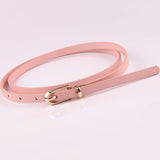 Faux Leather Belts Candy Color Thin Skinny