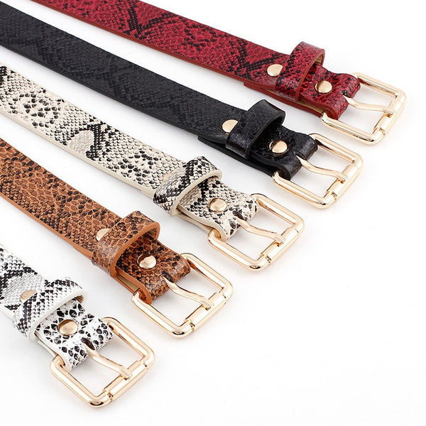 Leather Snake Waist Belt Women