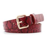 Leather Snake Waist Belt Women