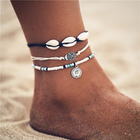 Bohemian Starfish Stone Anklets Set