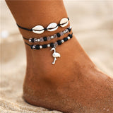 Bohemian Starfish Stone Anklets Set