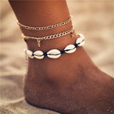 Bohemian Starfish Stone Anklets Set