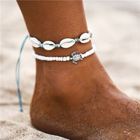 Bohemian Starfish Stone Anklets Set