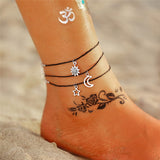 Bohemian Starfish Stone Anklets Set