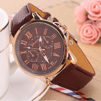 Leather woman watch