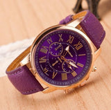 Leather woman watch