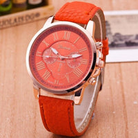 Leather woman watch