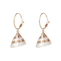 Sea Shell Pendant Earrings Gold