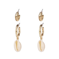 Sea Shell Pendant Earrings Gold