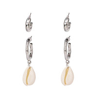 Sea Shell Pendant Earrings Gold