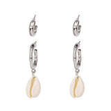 Sea Shell Pendant Earrings Gold