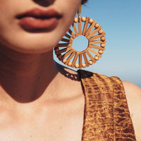 Bamboo Braid Pendent Drop Earrings