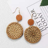 Bamboo Braid Pendent Drop Earrings