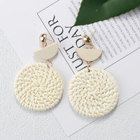 Bamboo Braid Pendent Drop Earrings