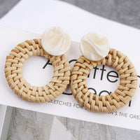 Bamboo Braid Pendent Drop Earrings