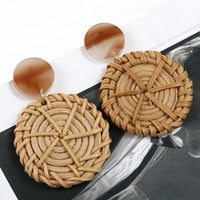 Bamboo Braid Pendent Drop Earrings