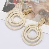 Bamboo Braid Pendent Drop Earrings