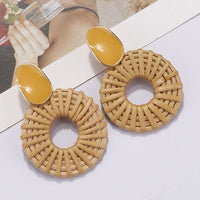 Bamboo Braid Pendent Drop Earrings