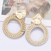 Bamboo Braid Pendent Drop Earrings