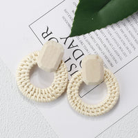 Bamboo Braid Pendent Drop Earrings