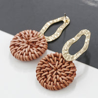 Bamboo Braid Pendent Drop Earrings