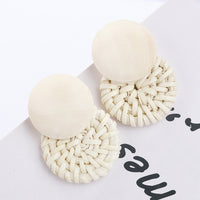 Bamboo Braid Pendent Drop Earrings