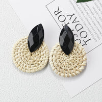 Bamboo Braid Pendent Drop Earrings