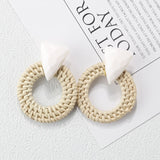 Bamboo Braid Pendent Drop Earrings