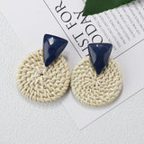 Bamboo Braid Pendent Drop Earrings